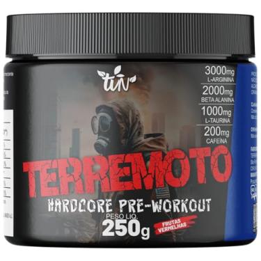 Imagem de Pré Treino Terremoto 250g Com as composições L-Arginina,Beta Alanina, L-Taurina e Cafeína