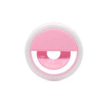 Imagem de Luz De Selfie Anel Led Flash Celular Recarregável Rosa