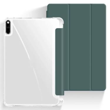 Imagem de Capa inteligente para tablet Lenovo Tab M11 TB330FU P11 TB-J606 J607 J616 P11 Pro TB-J706 J716 com capa para porta-lápis (verde-escuro, TB-331FC)