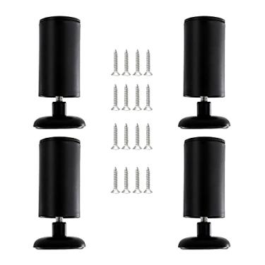 Imagem de Conjunto de 4 pernas de móveis, pernas de sofá de metal modernas, para sofá, cadeira, armário, mesa, mesa de TV (preto) (tamanho: 12 cm/4,7 polegadas)