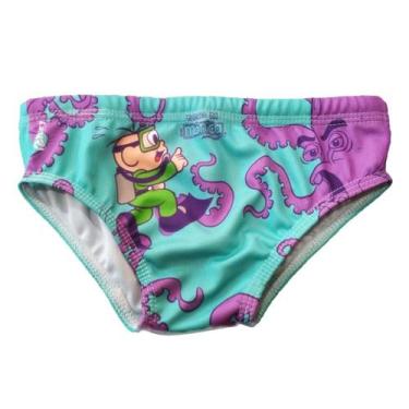 Imagem de Sunga De Natação Infantil Cebolinha Turma Da Mônica - Floty, G, Turque
