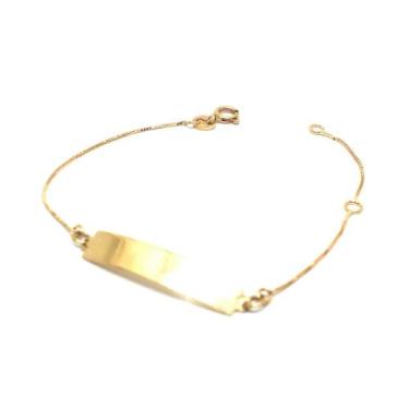 Imagem de Pulseira de ouro 18k Veneziana chapinha Infantil - Elegancy Joias