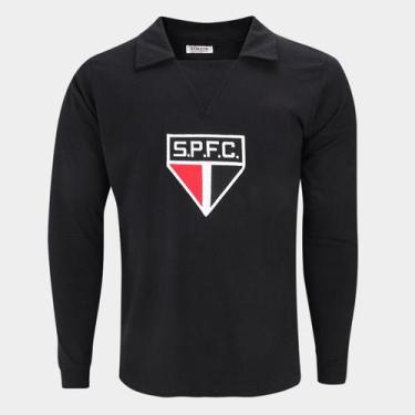 Imagem de Camisa Goleiro Retrô São Paulo 1950 Athleta Masculina, Preto, G
