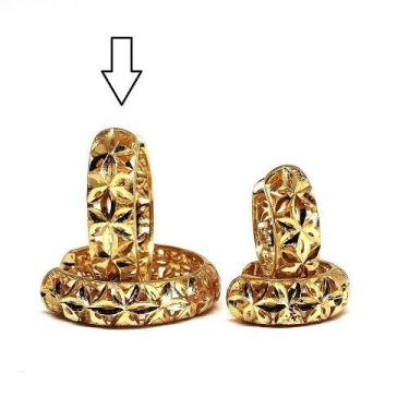 Imagem de Brinco de ouro 18k  Argola 1,2Cm e 1,7Cm - Elegancy Joias