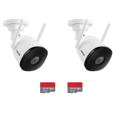 Imagem de Kit 2 Câmera Inteligente Interna Wi-fi Full HD IM5 Branca Intelbras C/