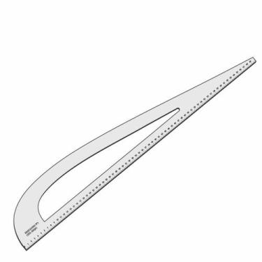 Imagem de Esquadro Numero 1 Alfaiate Régua Costura Cavas 1 Acrilico - Fenix