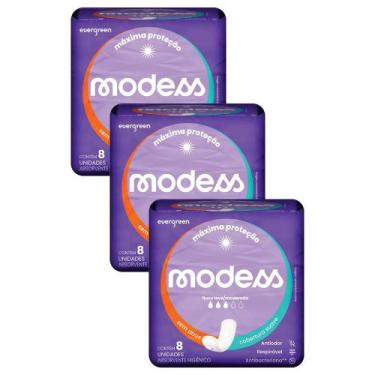Imagem de Kit 3 Absorventes Modess Malha Suave sem Abas 8un cada