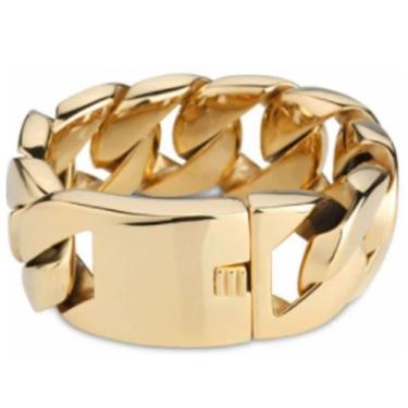 Imagem de Pulseira Masculinha 18k Banhada a Ouro Ultra Grossa Ostentar - A.R Var
