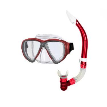 Imagem de Kit Mergulho Gold Sports Atlantic Diver- Adulto, Único, Vermelho, Unis