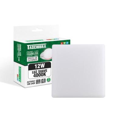Imagem de Painel de Led Taschibra Frameless Quadrado Embutir 12W Bivolt, 4000K -