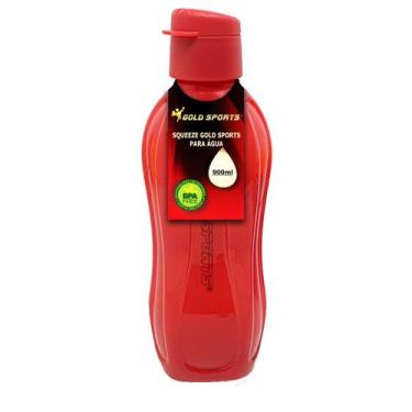 Imagem de Garrafa Squeeze Gold Sports Resistente - BPA FREE 900ml, Vermelho, Uni