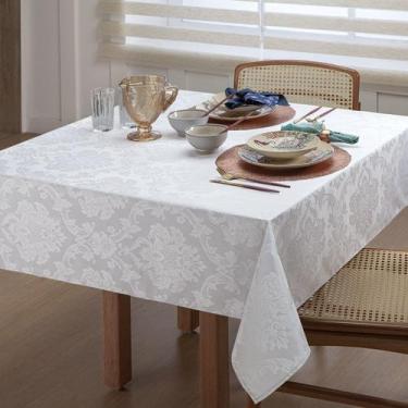 Imagem de Toalha Mesa Quadrada 4 Lugares Tecido Jacquard 1,40x1,40 - MH Enxovais