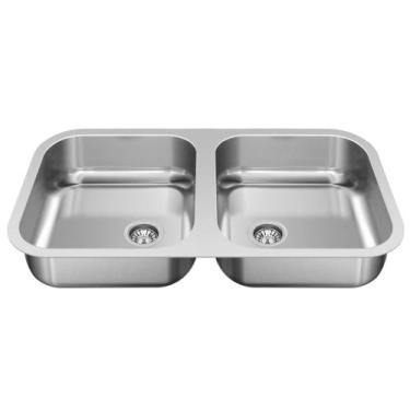 Imagem de Cuba Dupla de Embutir para Cozinha N3 2C GhelPlus Cromado - De bacco