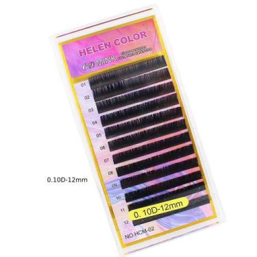 Imagem de Cílios helen color curvatura d postiço extensão 10 modelos,  0.10D-12m