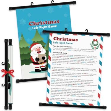 Imagem de Syhood Christmas Pass The Gift Game Christmas Left Right Game Exchange Game Christmas Hanging Scroll Decoration for Wall Nativity Game Christmas Religious Game(Santa)