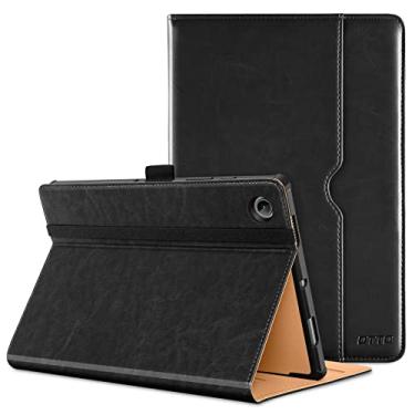Imagem de DTTO Capa para Samsung Galaxy Tab A8 de 10,5 polegadas 2022, capa fólio de couro premium com alça de mão integrada para Galaxy Tab A8 10,5 polegadas modelo 2022 [SM-X200/X205/X207], preta