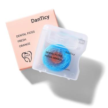 Imagem de Fio dental com infusão de óleo de coco, fio dental encerado vegetal natural de limpeza profunda, limpeza extra ampla e desliza de forma suave e fácil, sem PFAS | Sabor laranja (30 m x 1 unidade)
