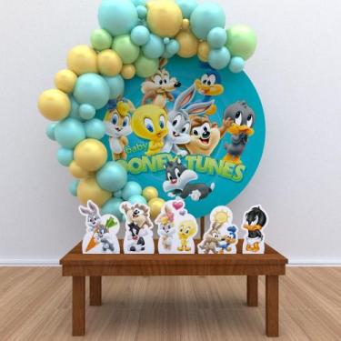 Imagem de Kit Festa Painel Redondo  Baby Looney Tunes - IMPAKTO VISUAL