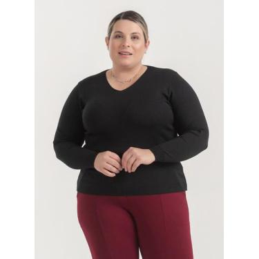 Imagem de Blusa Gola V Feminina Lã Retilinea Qualidade Premium  - Recanto da Mod