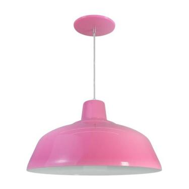 Imagem de Kit 3 Luminária Pendente Retro 34cm Com Interior Branco Brilho Com Fia