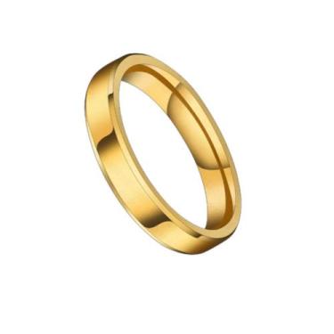 Imagem de Aliança Chanfrada 4mm Casamento Ouro Tungstenio Compromisso - Oremte, 