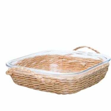 Imagem de Travessa e Assadeira Refratárias 1un 24x21,5x6cm com Suporte de Fibra 