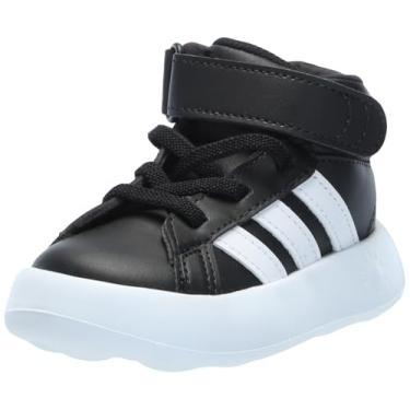 Imagem de adidas Tênis infantil unissex Grand Court de cano médio, Preto/branco/preto, 17