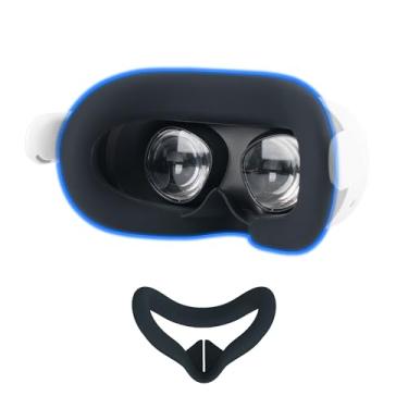 Imagem de HIBLOKS Capa de Silicone para Meta Quest 3S, Oculus Quest 3S, Facial Interface com Protetores Nariz, Respirável, Bloqueador de Luz, Anti-Suor e Anti-Deslizamento