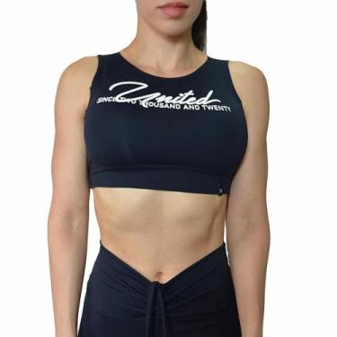 Imagem de Top Cropped Fitness United Assinatura, Preto, G