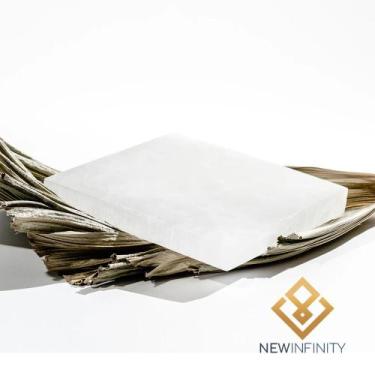 Imagem de Placa de Selenita Quadrada 6cm Pedra Natural Cristal Polido - Infinity