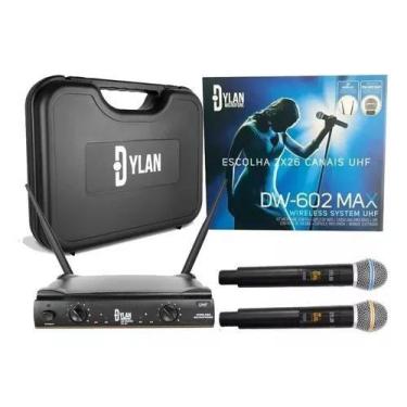 Imagem de Microfone Duplo Sem Fio Profissional UHF Dylan DW-602MAX