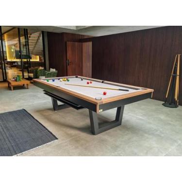 Imagem de Mesa de Sinuca/Bilhar com Tampo de Jantar - 2,34x1,34 - Nelson Bilhare