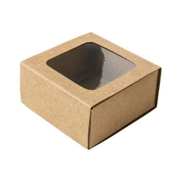 Imagem de Caixa Gaveta com Visor Nº1 (8cm x 8cm x 4cm) Kraft 10 unidades Assk Ri