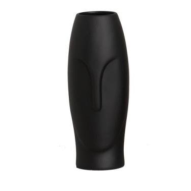 Imagem de Vaso em Cerâmica Decorativo Home Semblante G Preto Fosco - Sara Decora