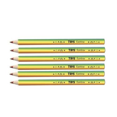 Imagem de Lápis De Cor Big Jumbo Rainbow Mina Grossa Multicolorida Tris, KIT6