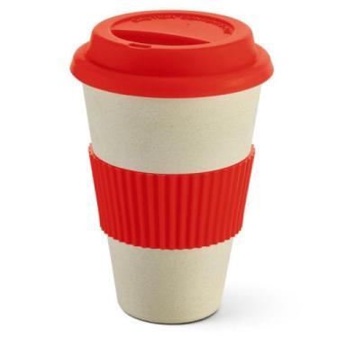 Imagem de Copo Fibra de Arroz e Bambu 450ml Ecologic TopGet, Vermelho, 450 ml