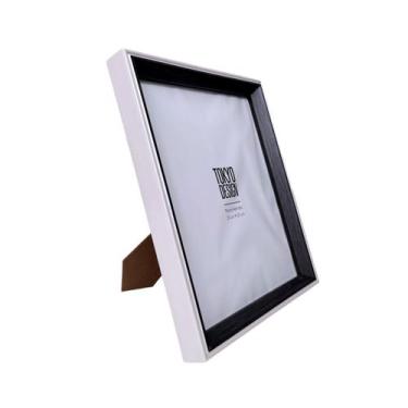 Imagem de Porta Retrato Ravena Branco Preto Moldura Fotos 20x25cm - Tokyo Design