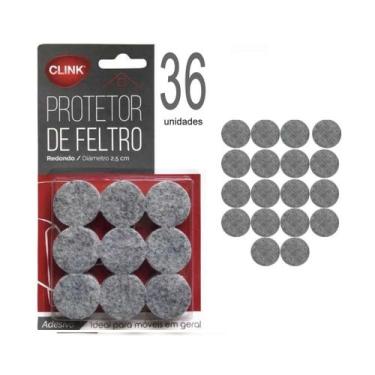 Imagem de Feltro Adesivo 36un protetor Cadeira Sofá Redondo 2,5cm - clink