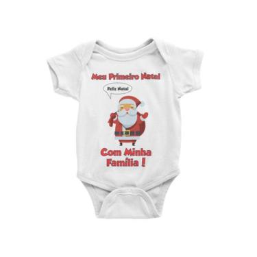 Imagem de Body Bebê Infantil Meu Primeiro Natal Feliz Natal Branca - Del France,