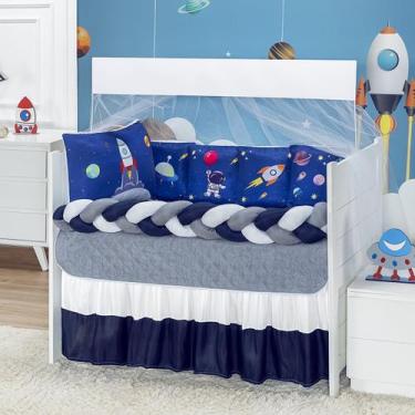 Imagem de Kit americano de berço baby zoo estampado 10 peças para bebe luxuoso -