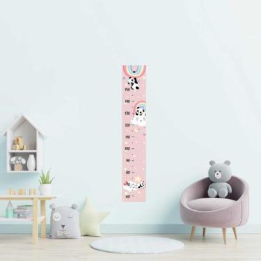 Imagem de Régua Adesiva Infantil Pandas E Rosa N09205 20x115cm - Adesivo BR