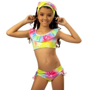 Imagem de Biquíni Infantil Ciganinha Color Stars Cecí Moda Praia, 20, Rosa