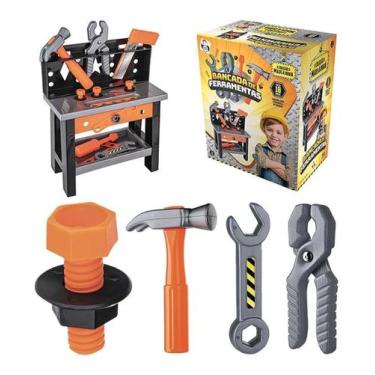 Imagem de Kit Ferramentas Infantil Com Bancada 18 Peças Brinquedos - Pica Pau