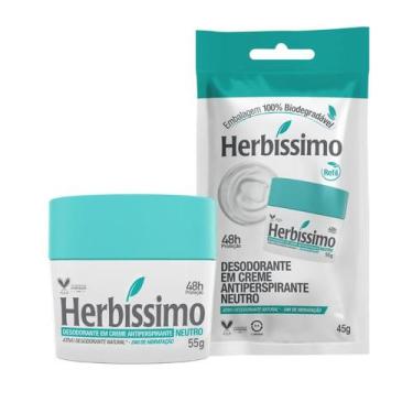 Imagem de Kit Desodorante Creme Antitranspirante Neutro Herbíssimo 55G + Sachê R
