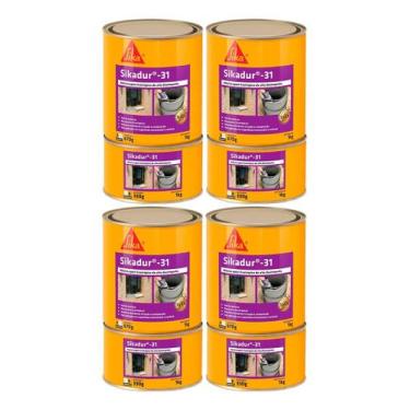 Imagem de 4 Sikadur 31 Sika Adesivo Epóxi Tixotrópico 1kg Concreto