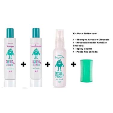Imagem de Kit Xô Piolho Com Shampoo E Condicionador E Spray Capilar - abelha rai