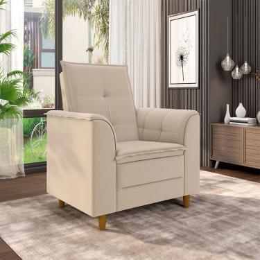 Imagem de Poltrona Para Sala Confortável Decorativa Isa Linho