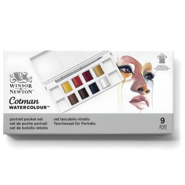 Imagem de Estojo Aquarela Winsor & Newton Cotman Portrait 09 Pçs