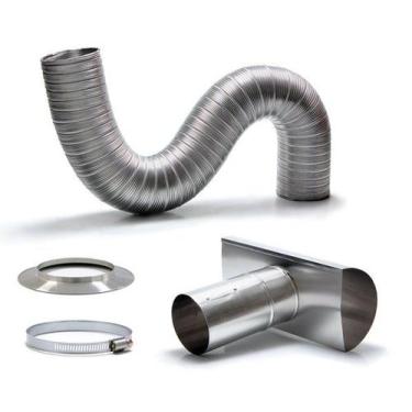 Imagem de Kit Chaminé em Alumínio com Flexível Corrugado de 1,5mx100mm - Distak