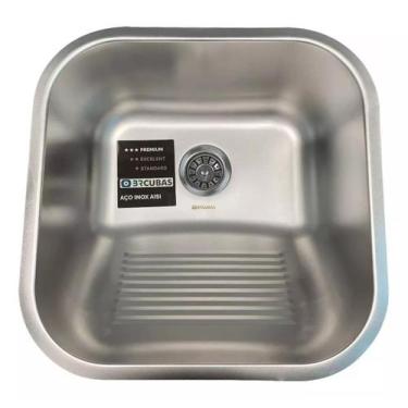 Imagem de Tanque br cubas elegance 40x40x21,5cm inox 304 0.8mm, acetinado